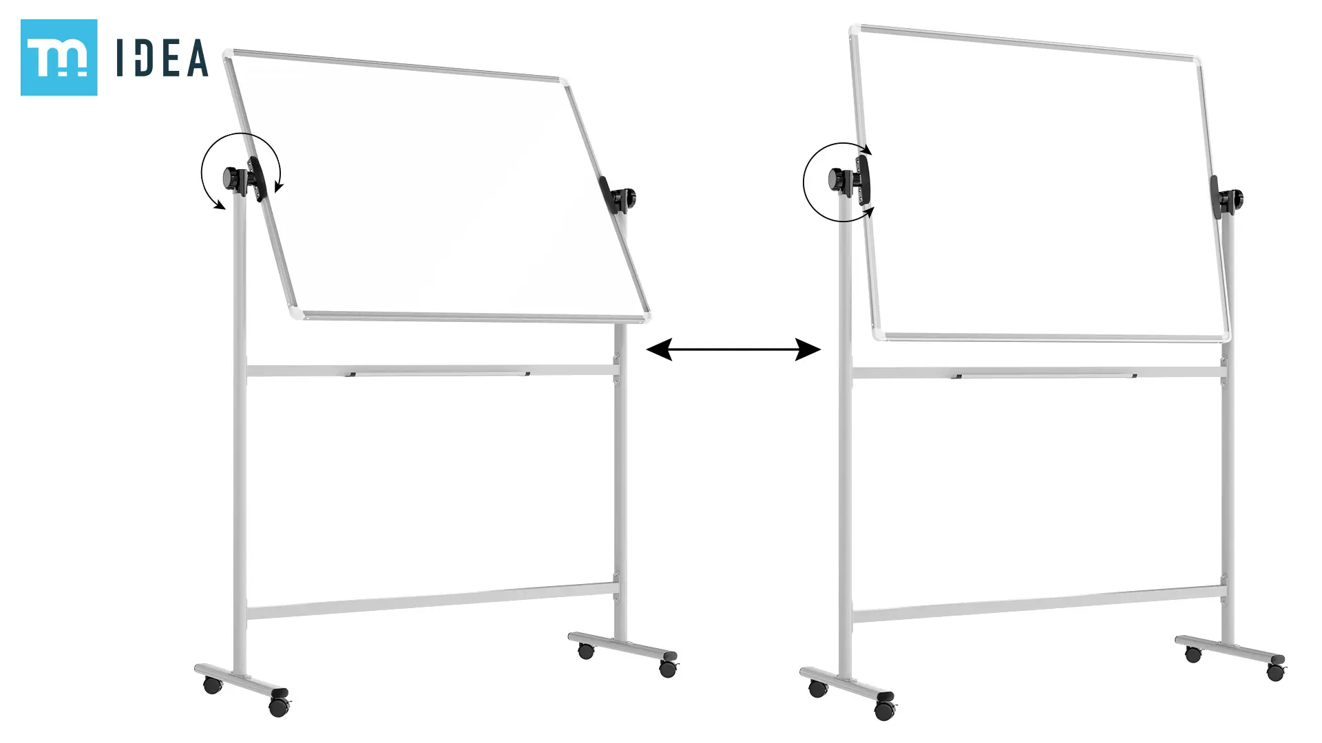 Mobiles Board, Serie: TM Idea/Flex - mit doppelseitiger Whiteboard-Oberfläche, drehbar, 120x90 cm – Bild 6