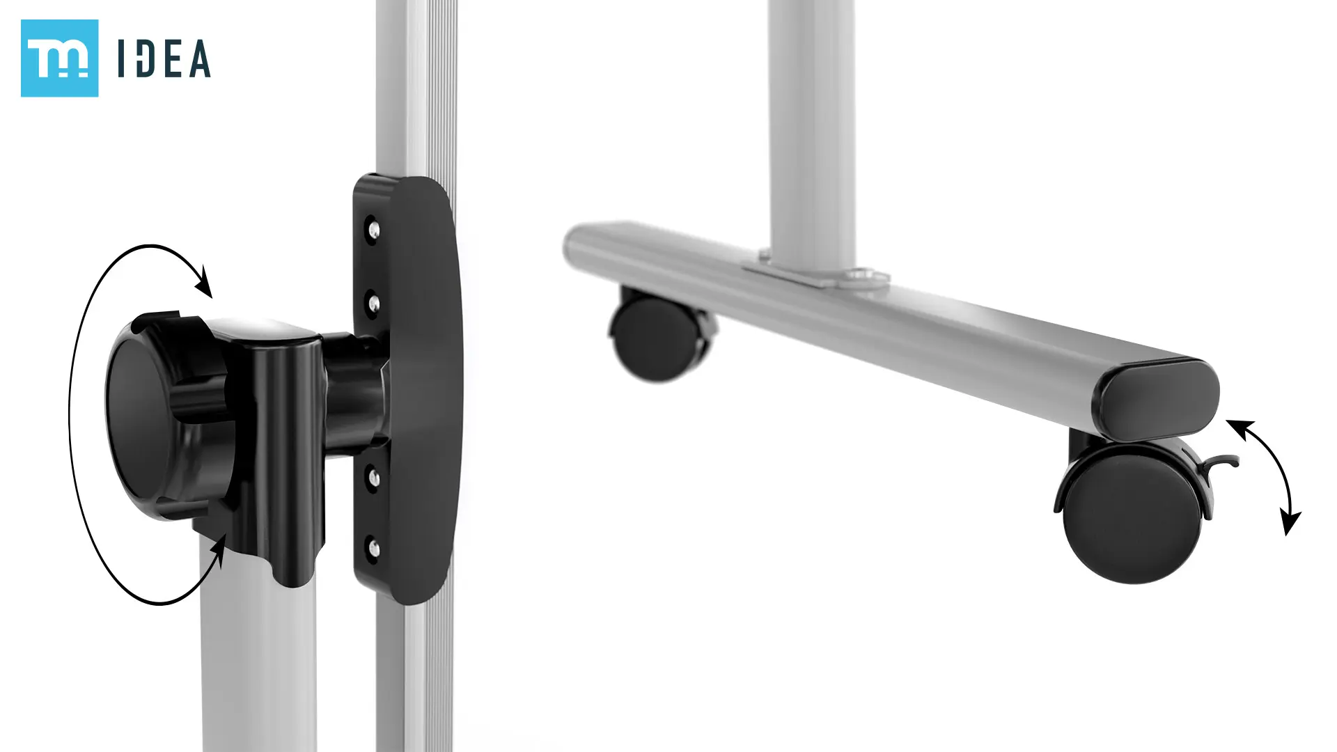 Mobiles Board, Serie: TM Idea/Flex - mit doppelseitiger Whiteboard-Oberfläche, drehbar, 120x90 cm – Bild 7