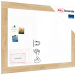 Magnetisches Whiteboard, trocken abwischbar PREMIUM 120x90 cm, massiver Rahmen im Eichendesign