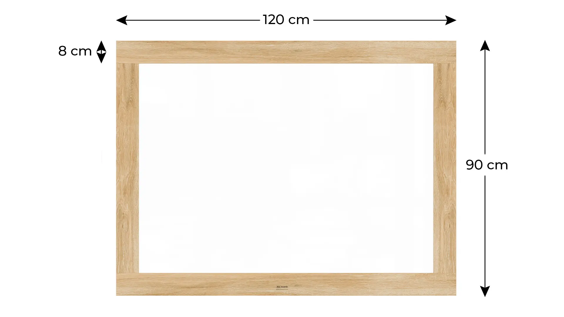 Magnetisches Whiteboard, trocken abwischbar PREMIUM 120x90 cm, massiver Rahmen im Eichendesign