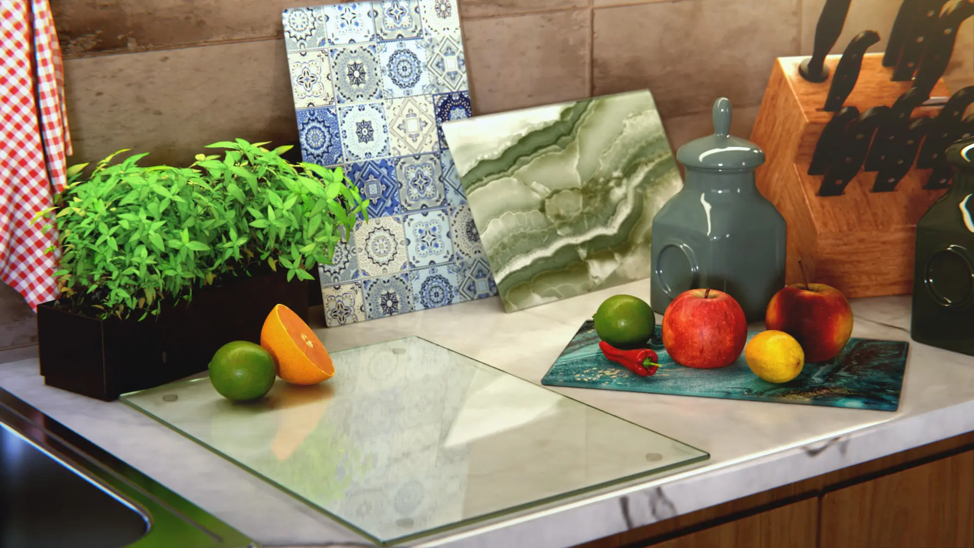 Glasschneidebrett, TRANSPARENTS 30x40 cm Küchenbrett, Schutzplatte, Glasablage – Bild 3