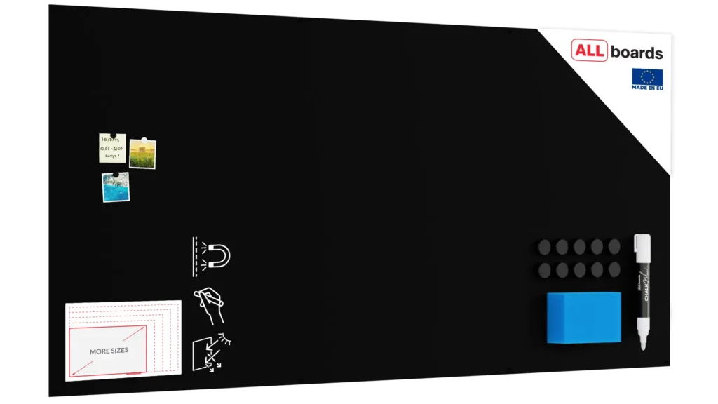 Magnetplatte rahmenloses SLIMboard - Kreideoberfläche - 240x120 cm + GRATIS