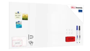 Magnetplatte rahmenloses SLIMboard - Magnetisches trocken abwischbares Whiteboard 120x60 cm + GRATIS Zubehör