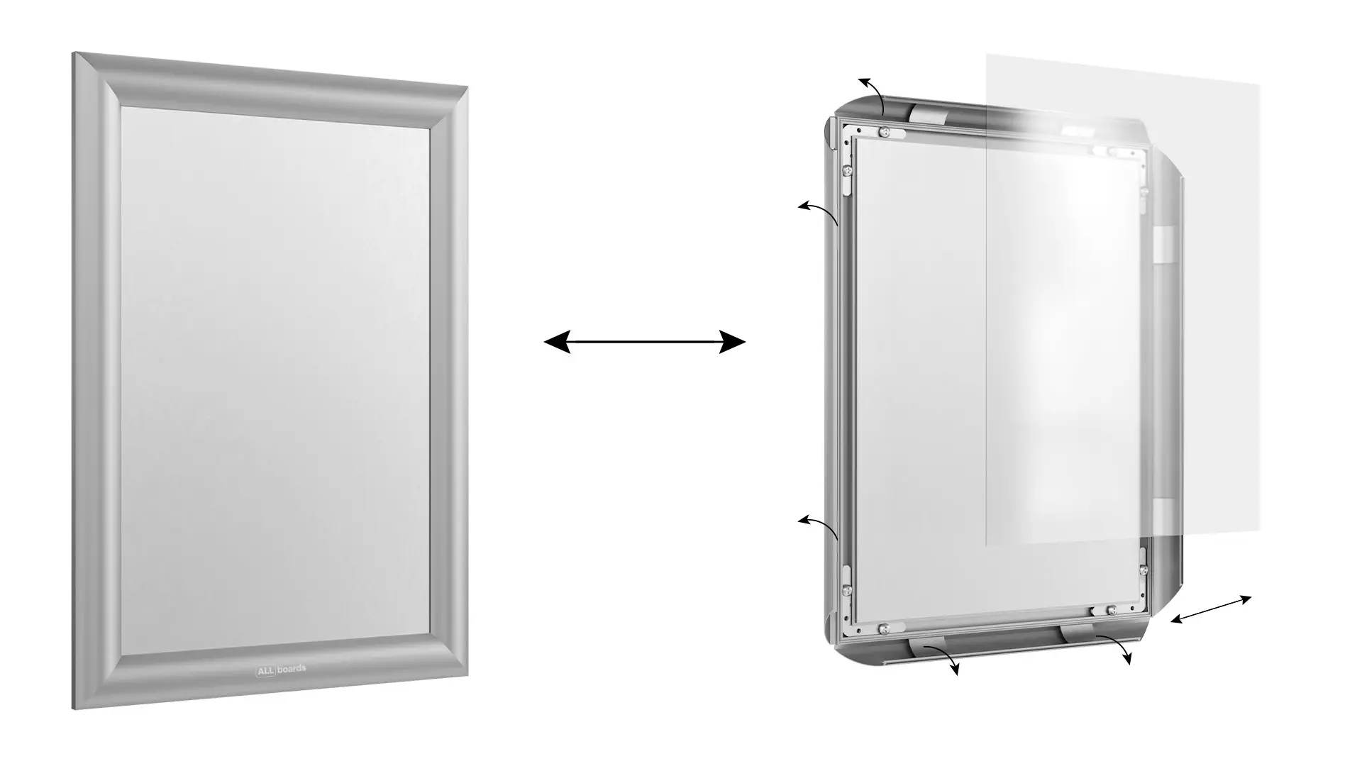 Plakatrahmen, Klapprahmen A4-Format, Silber – Bild 2