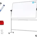 Mobiles Board, Serie: TM Idea/Flex – mit doppelseitiger Whiteboard-Oberfläche, drehbar, 170×100 cm