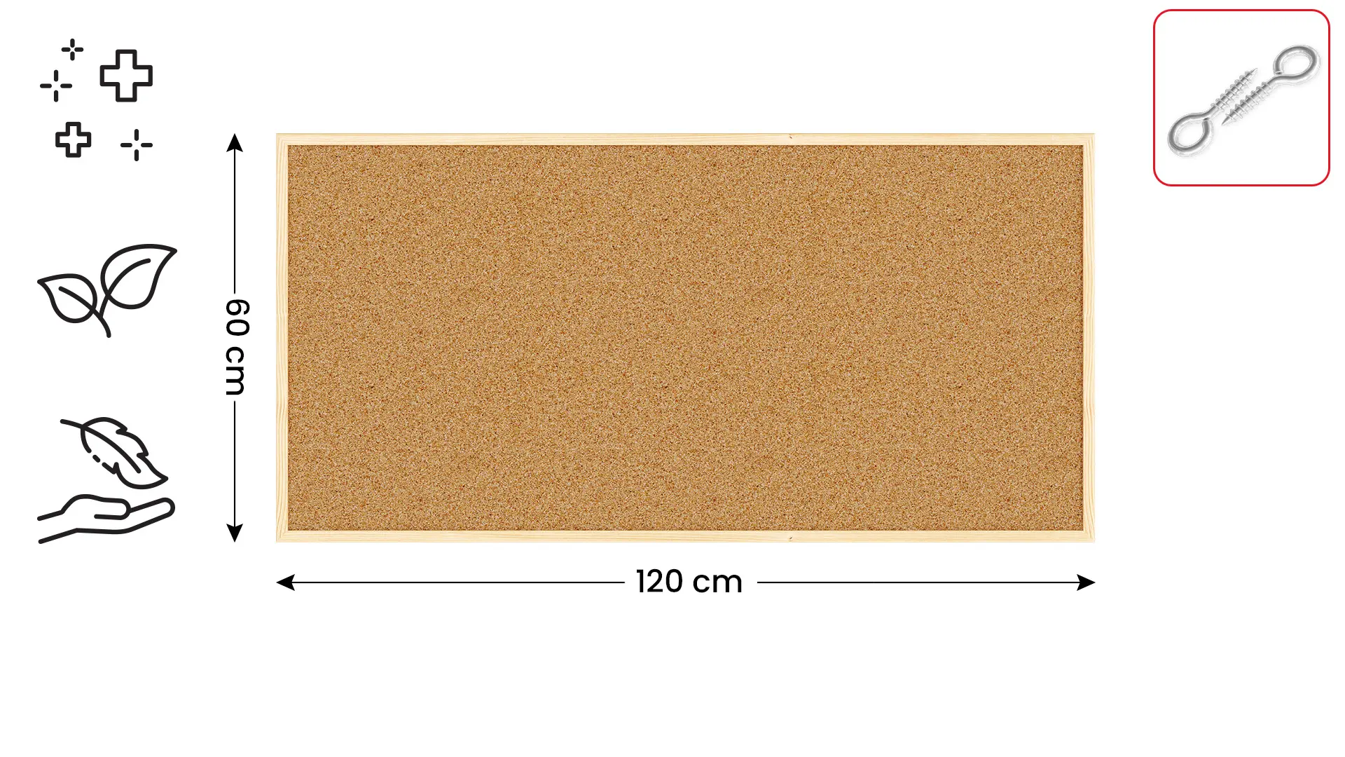 Pinnwand mit Naturholzrahmen 120x60cm