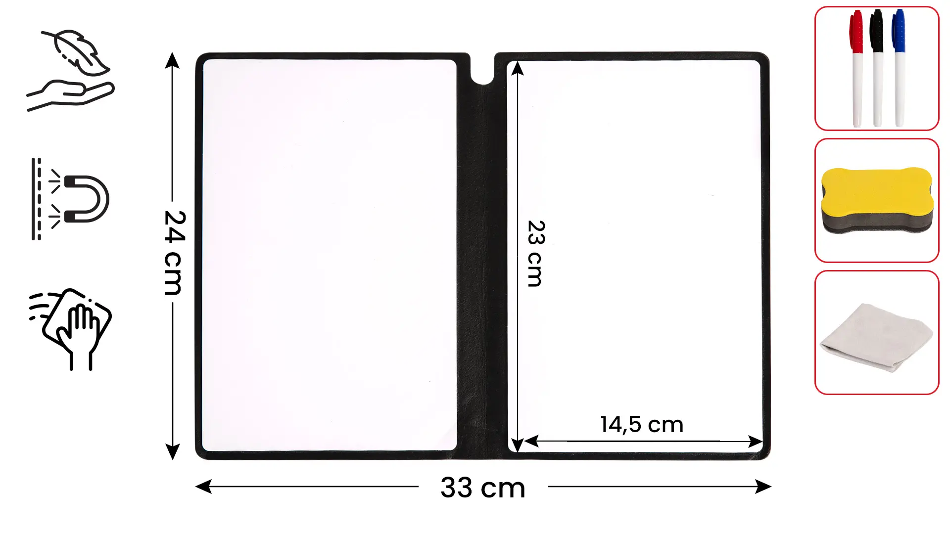 Whiteboard, Notizbuch mit Etui - A5-Format