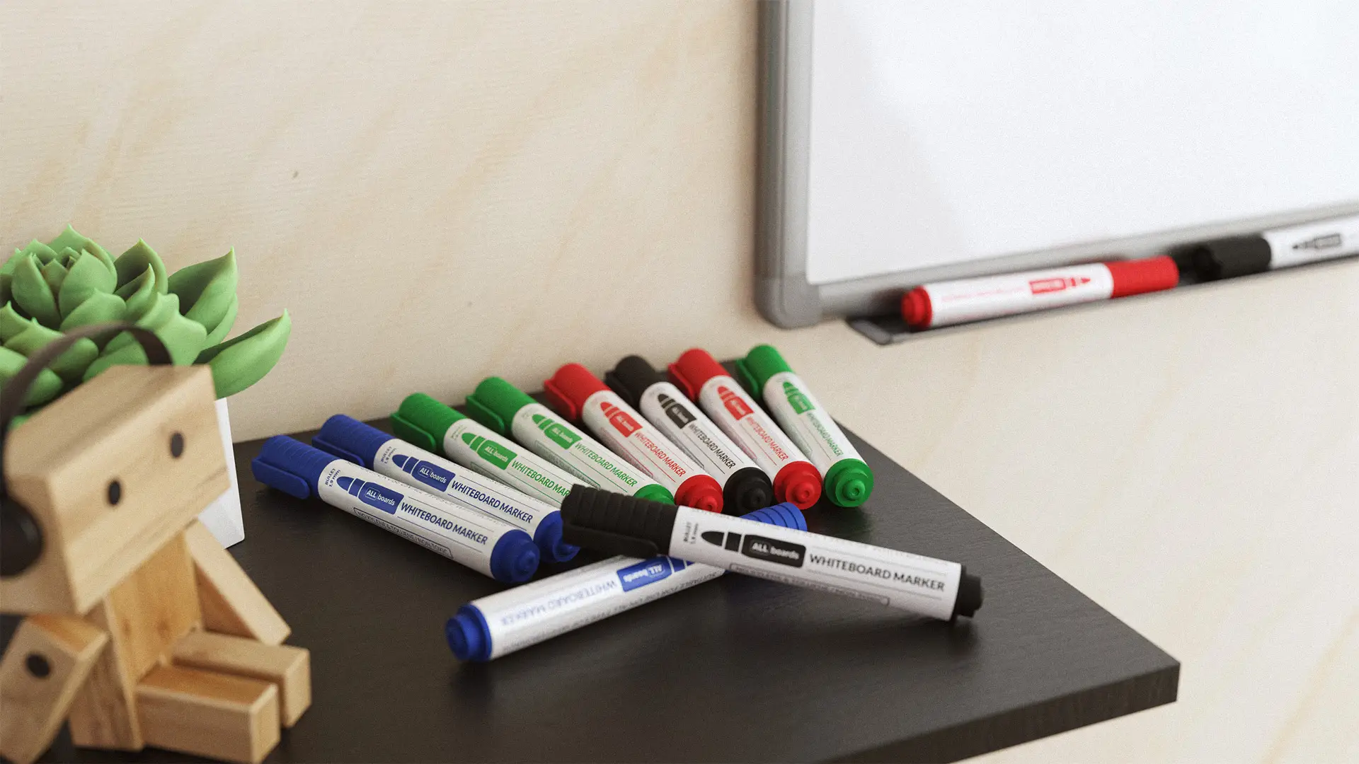 ALLboards Boardmarker Set – 4 Farben: Schwarz, Grün, Blau, Rot – Bild 8