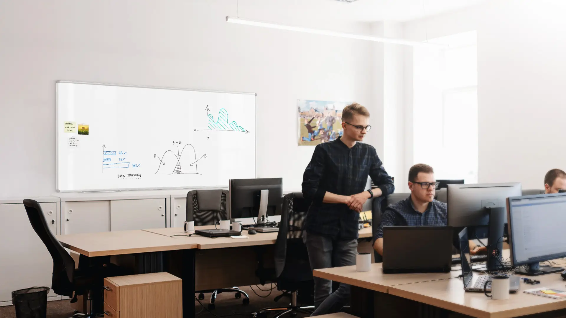 Magnetisches Whiteboard - PREMIUM EXPO Alurahmen 180x90cm + GRATIS – Bild 3
