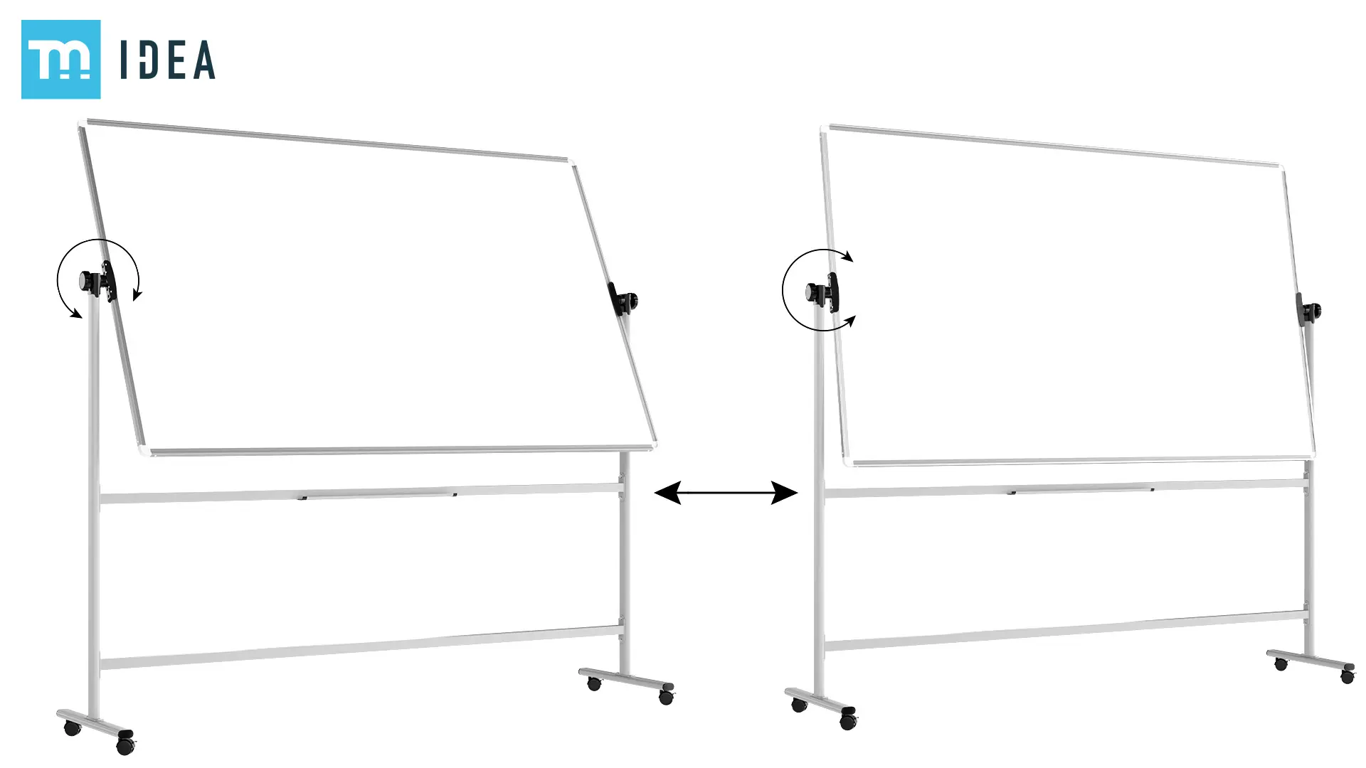 Mobiles Board, Serie: TM Idea/Flex – mit doppelseitiger Whiteboard-Oberfläche, drehbar, 200x120 cm – Bild 6