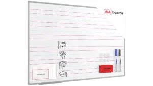 Magnetisches Whiteboard 150 x 100cm + Zubehörset + Auflage: Dreizeilig