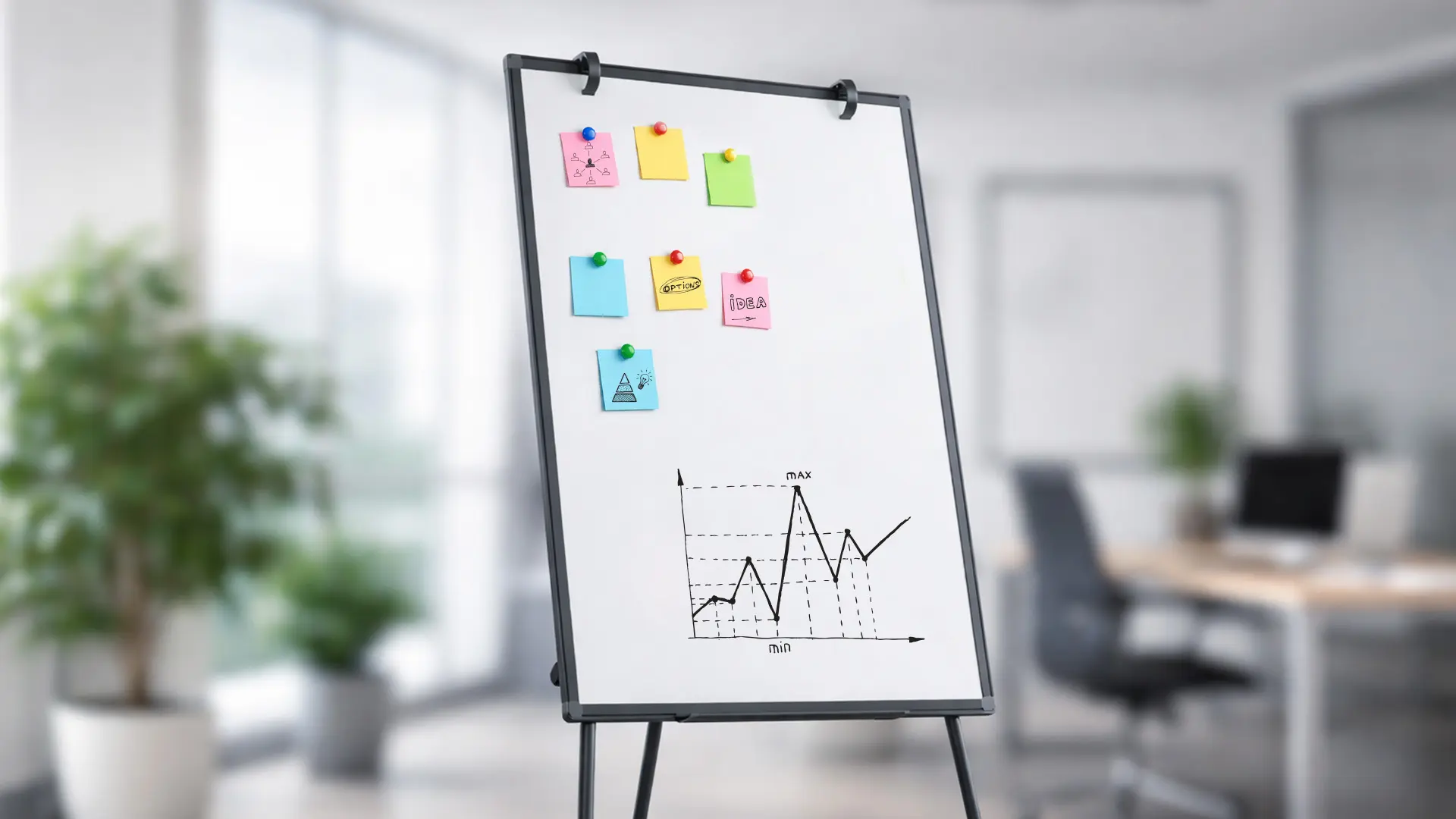 Magnetisches Whiteboard-Flipchart 90x60 cm, Schwarz + GRATIS – Bild 4