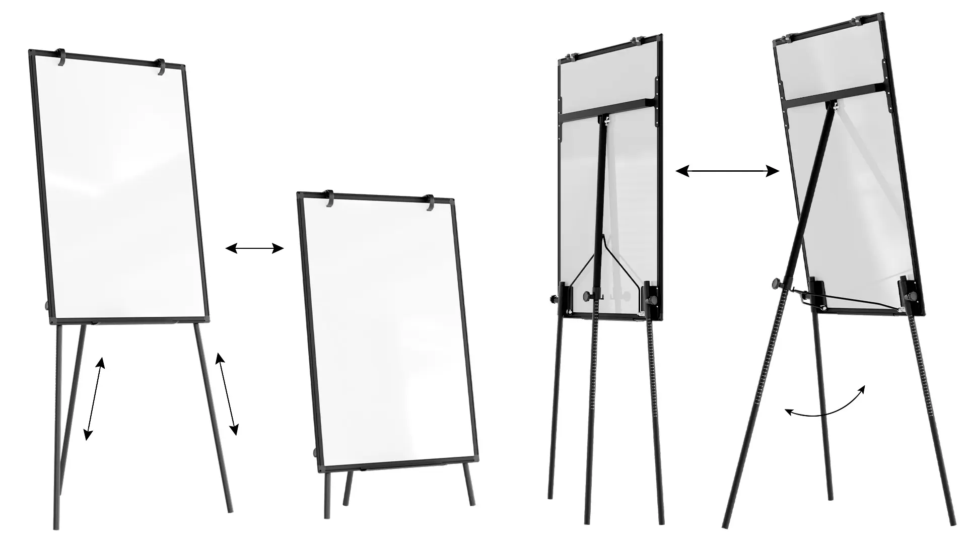 Magnetisches Whiteboard-Flipchart 90x60 cm, Schwarz + GRATIS – Bild 5