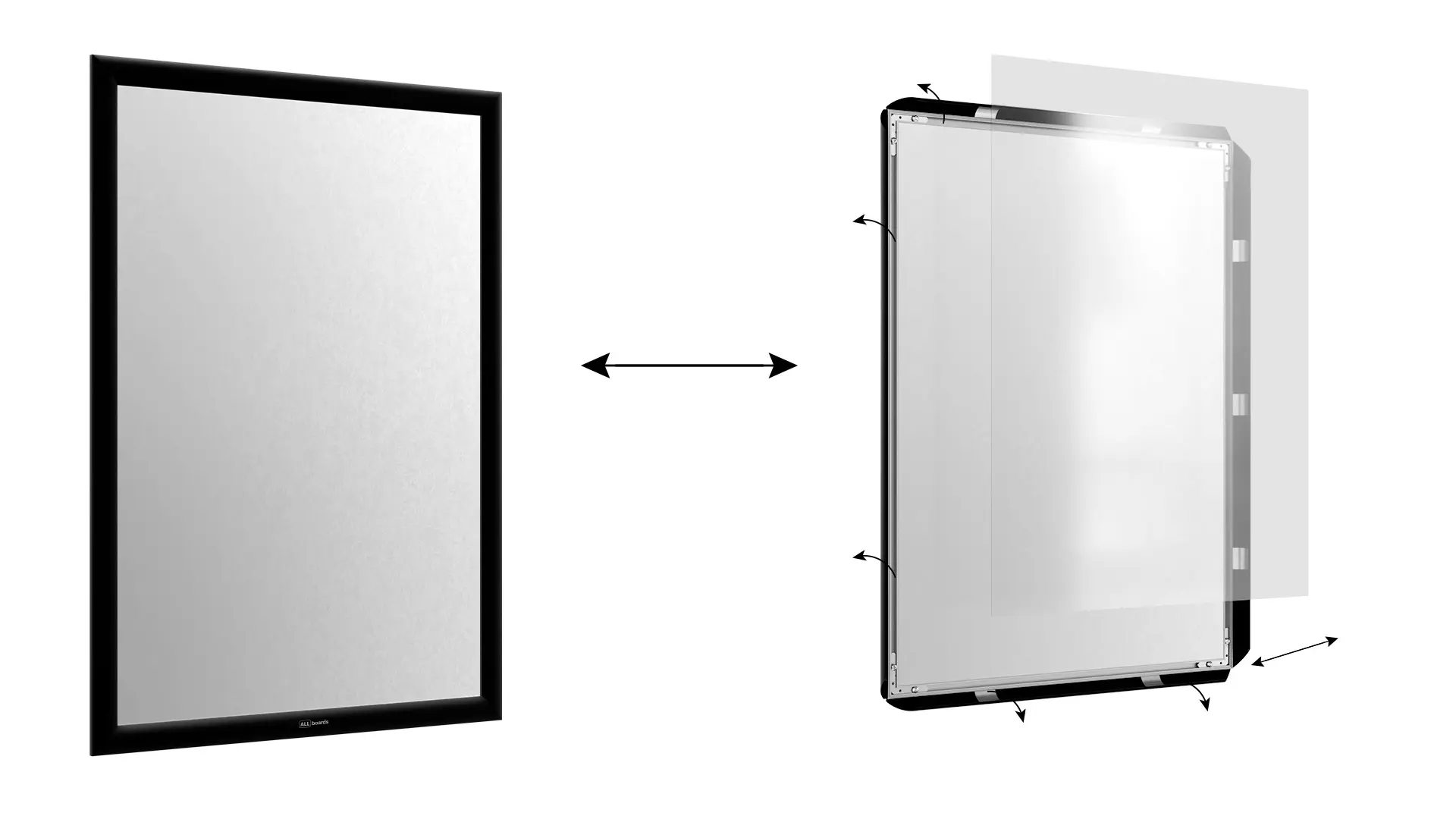 Plakatrahmen, Klapprahmen A2-Format, Schwarz