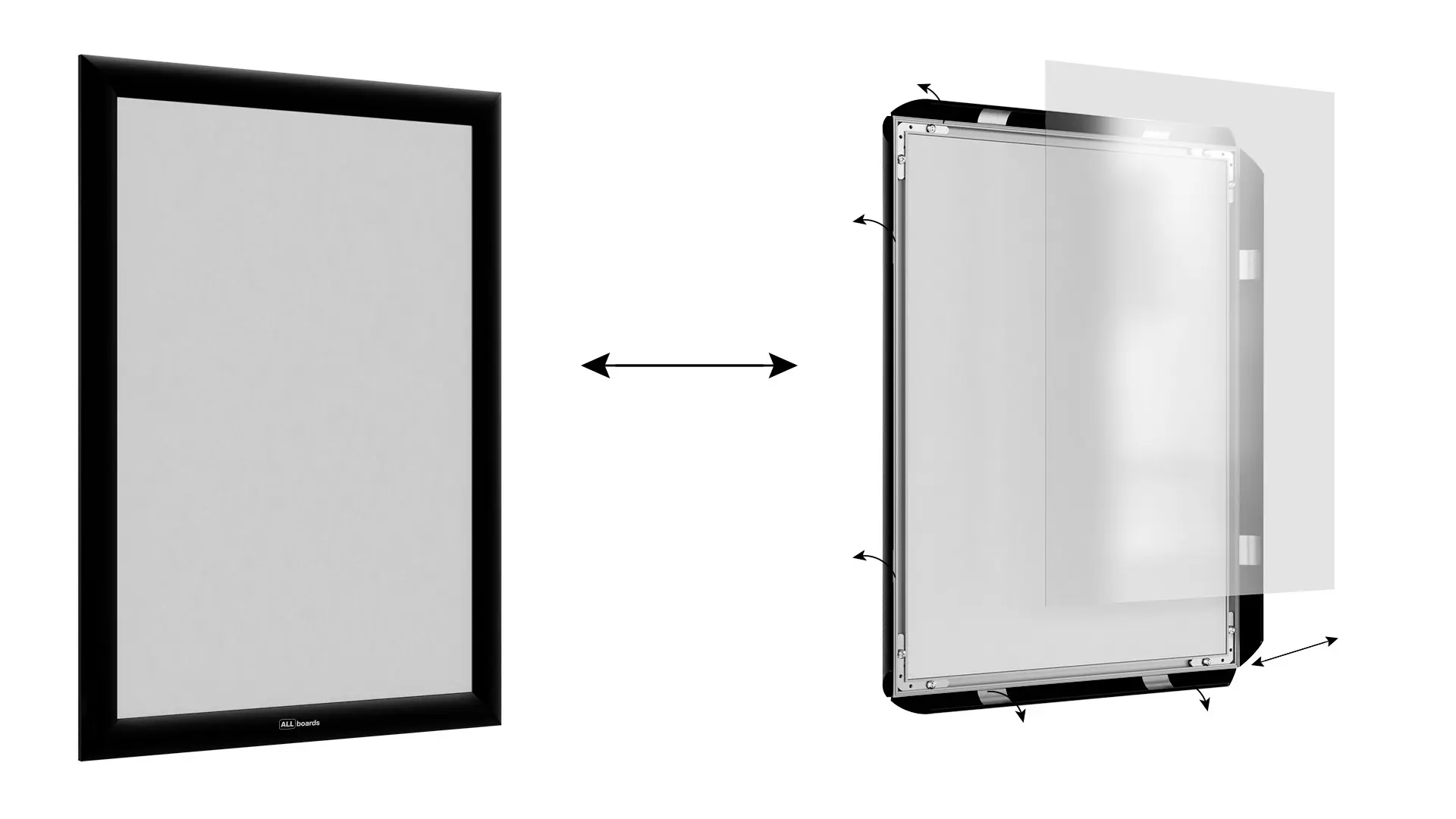 Plakatrahmen, Klapprahmen A3-Format, Schwarz