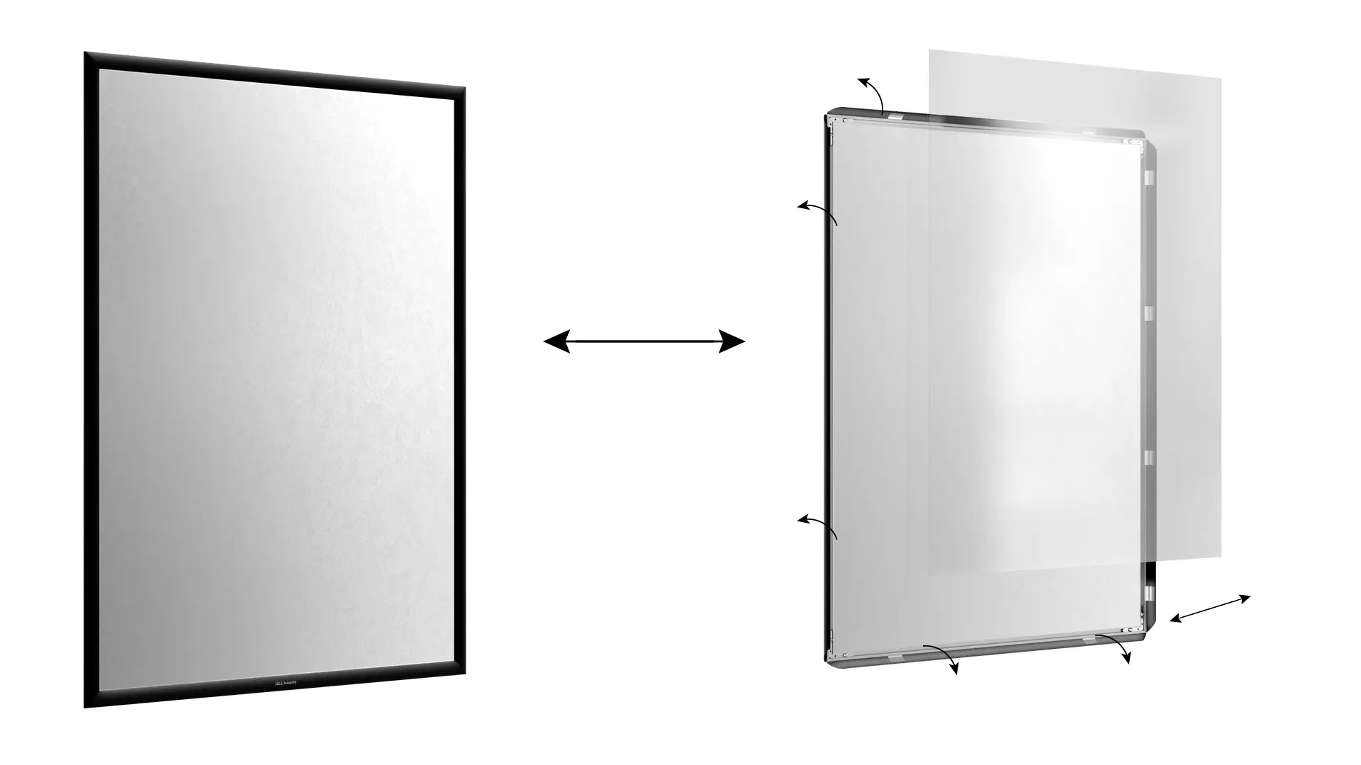 Plakatrahmen, Klapprahmen B1-Format, Schwarz – Bild 2