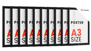 10x Plakatrahmen, Klapprahmen A3-Format, Schwarz