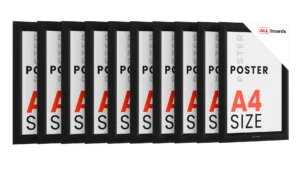 10x Plakatrahmen, Klapprahmen A4-Format, Schwarz
