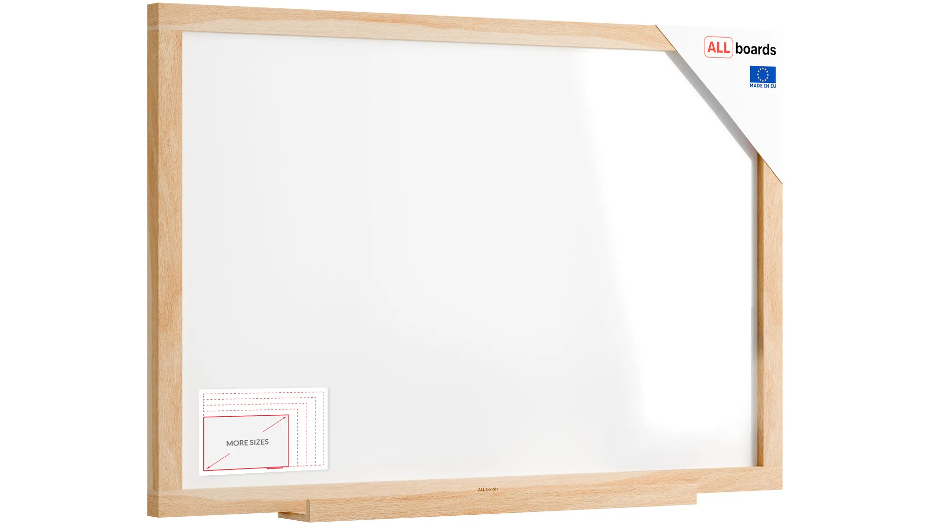 Whiteboard 90x60 cm, im Buchenholzrahmen ALLboards DESIGN