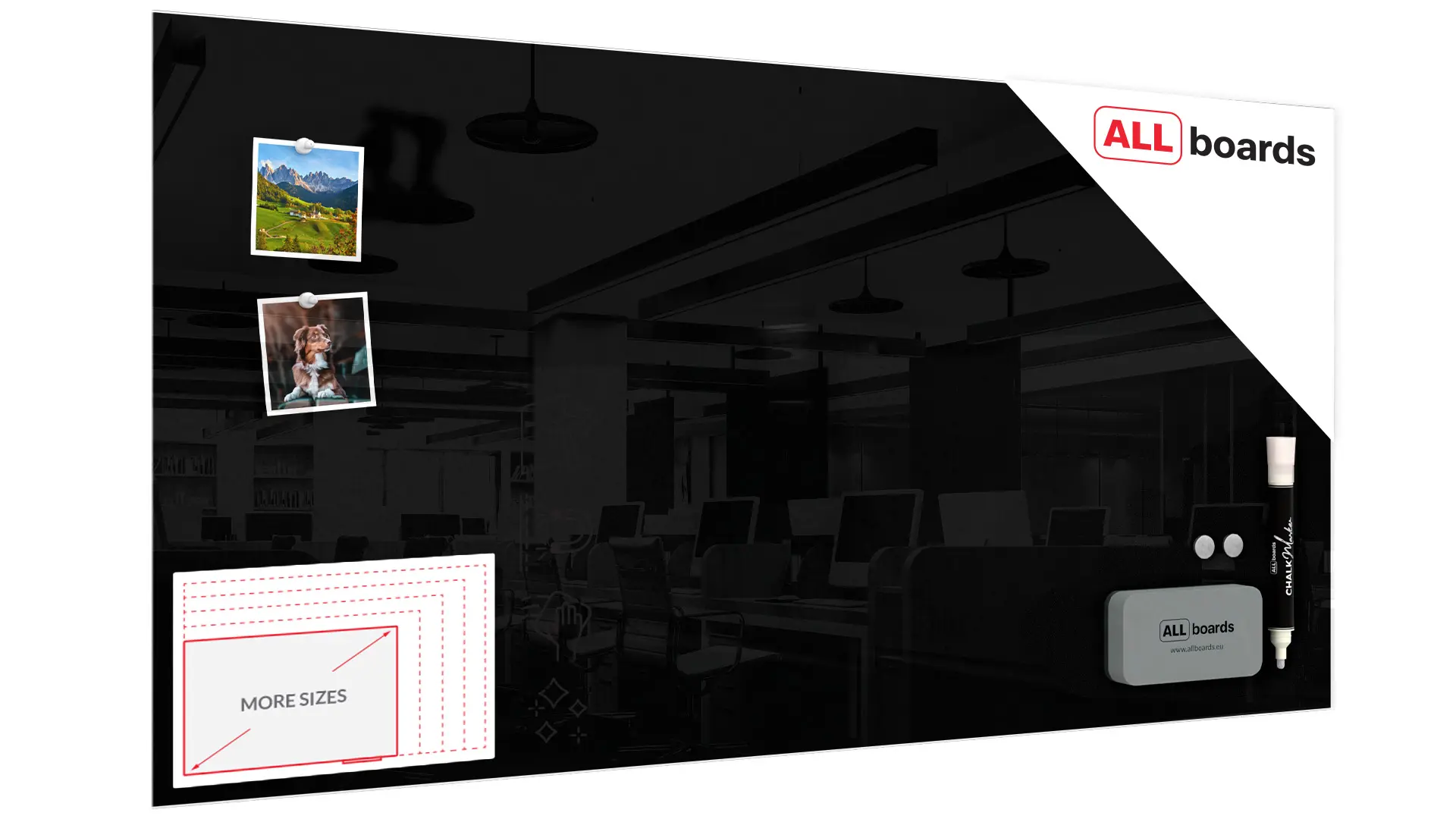 Glasboard – Schwarz 120x60cm + GRATIS