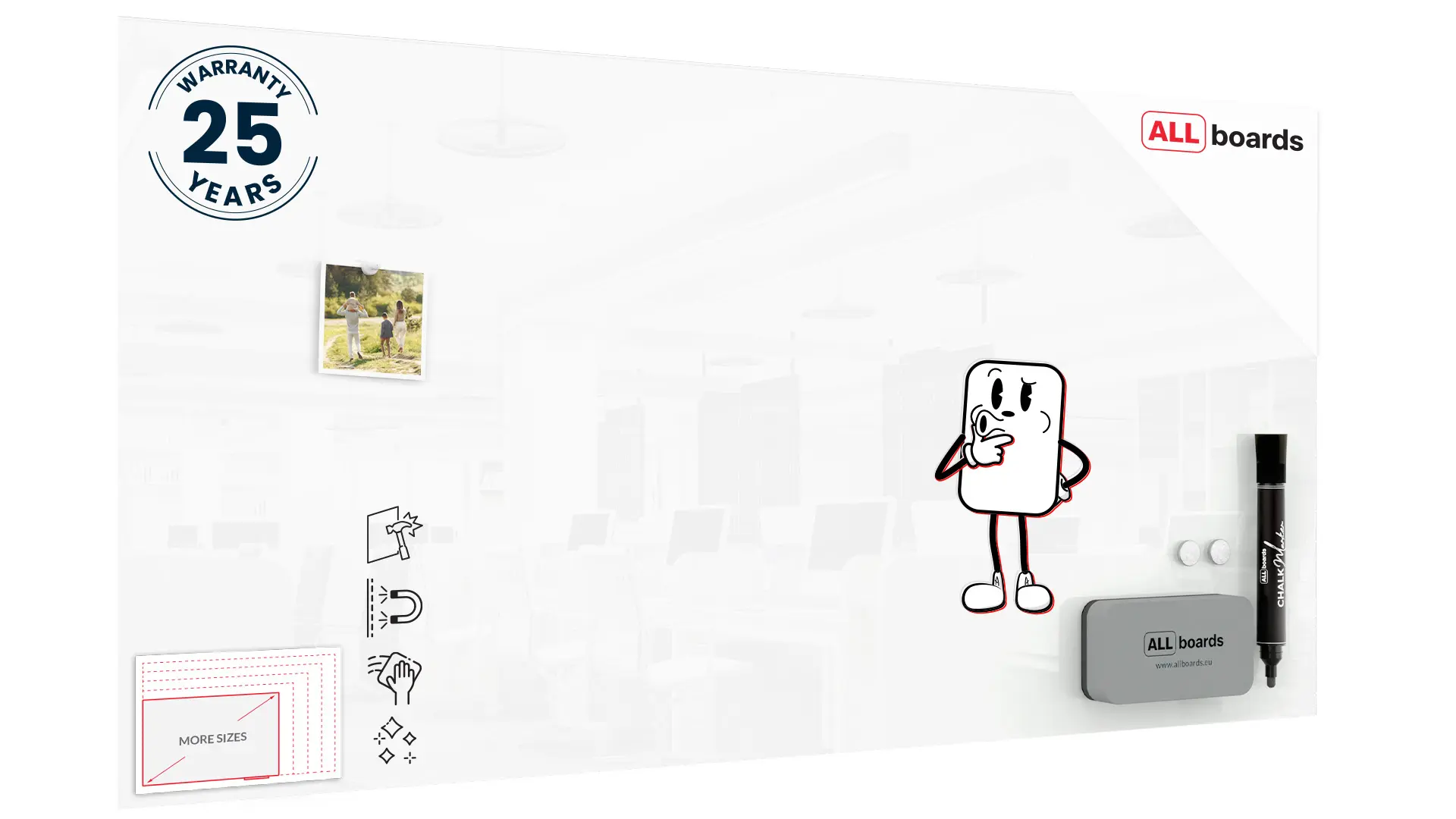 Glasboard - Premium SUPERWHITE Perlweiß 120x60cm + GRATIS