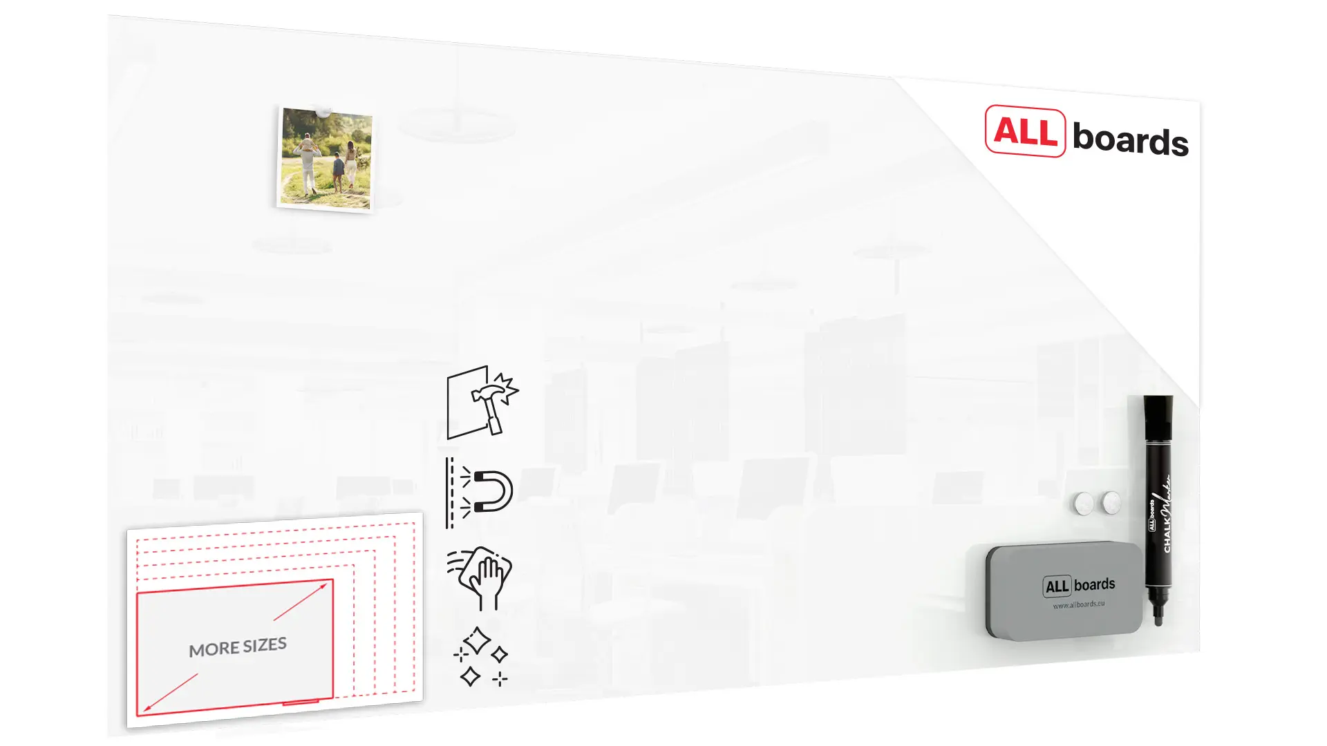Glasboard – Premium SUPERWHITE Perlweiß 120x60cm + GRATIS
