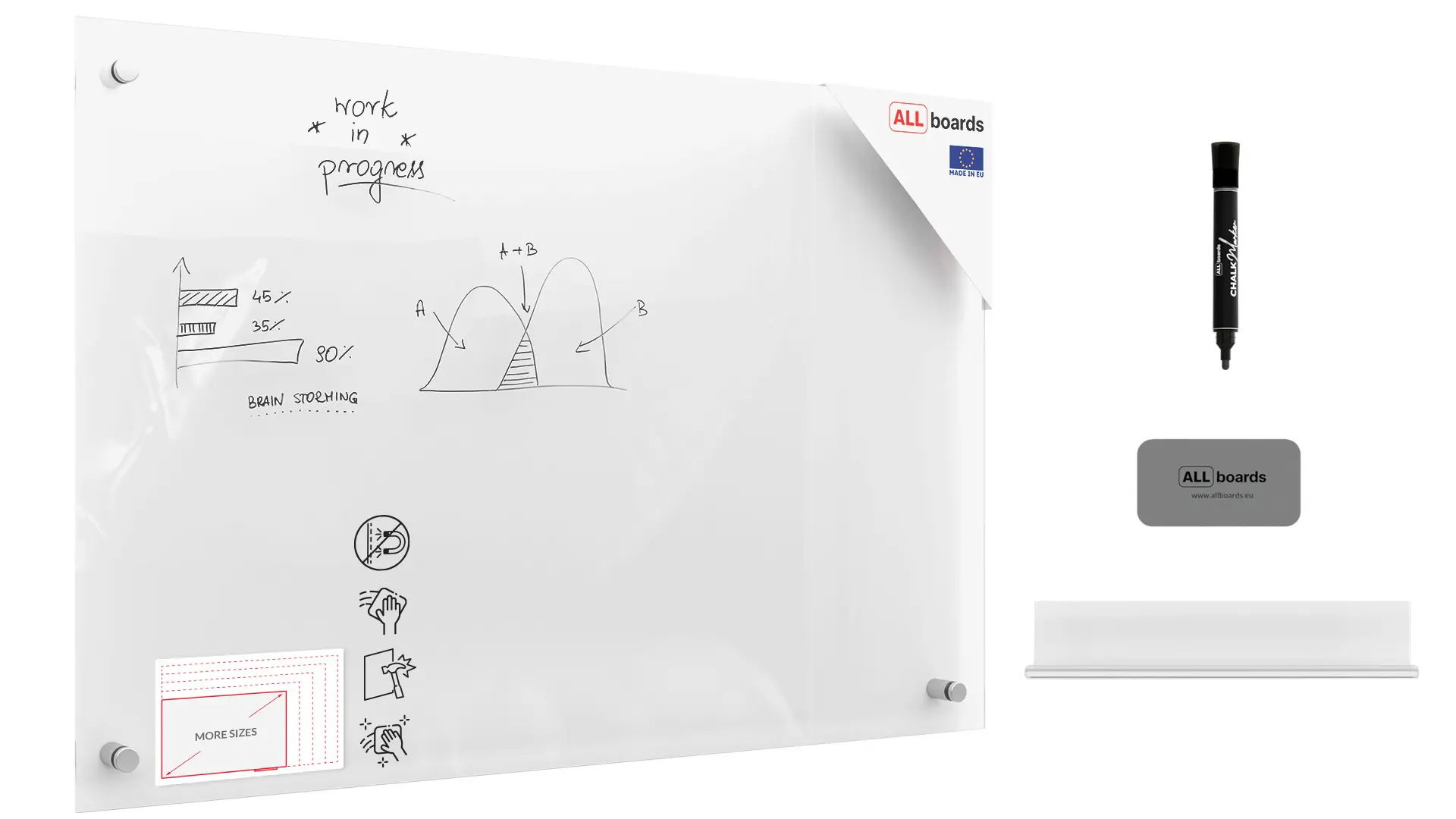 Glasboard – Transparent 90×60 cm