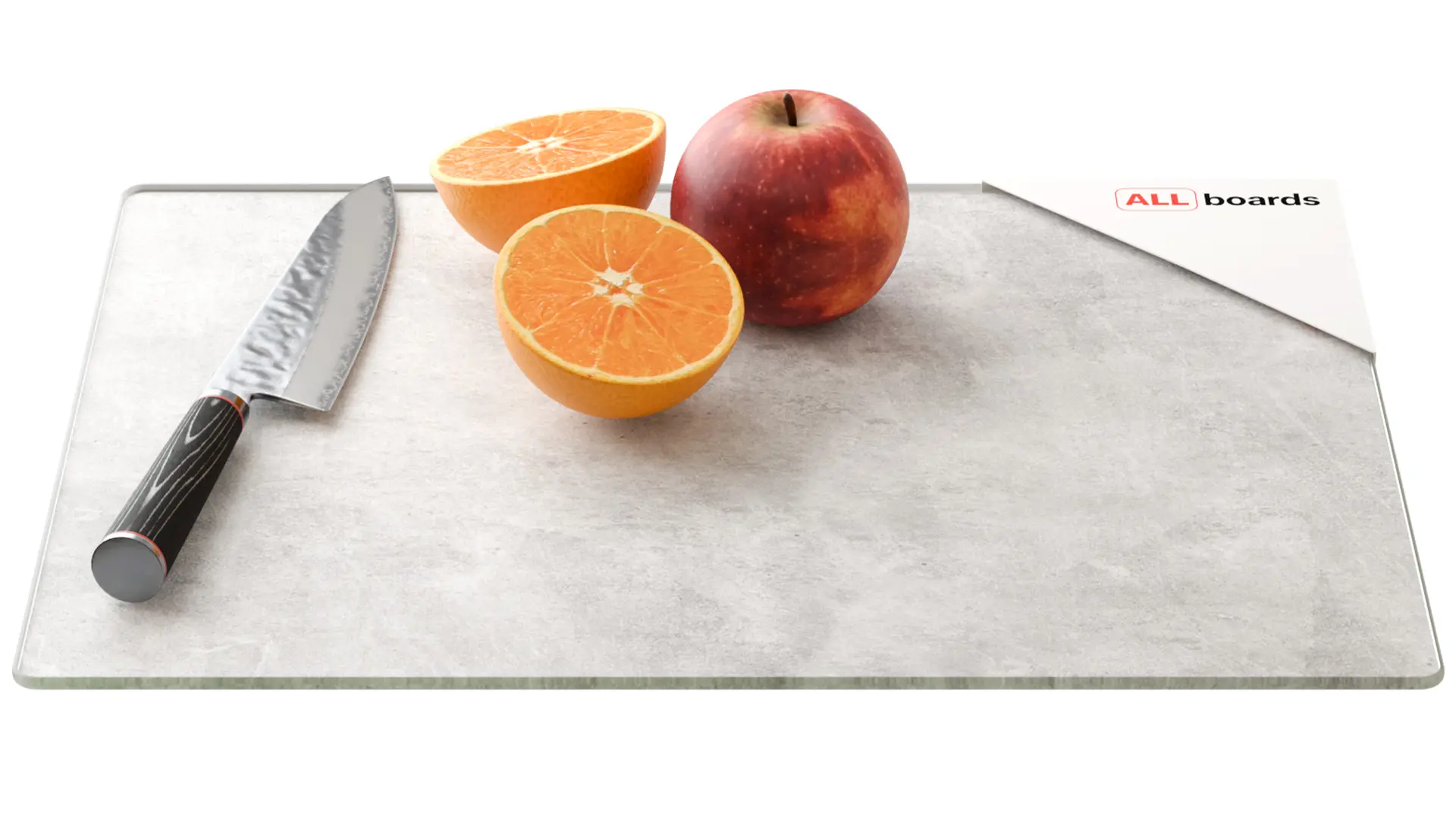 Schneidebrett aus Glas – BETON II 30 x 40 cm Küchenbrett, Schutzplatte aus Glas