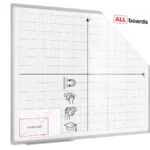 Magnetische, weiße Whiteboard-Tafel 100x80 cm mit Aufdruck – Koordinatensystem