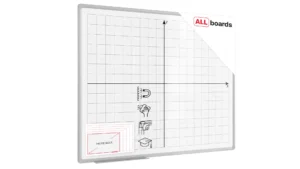 Magnetische, weiße Whiteboard-Tafel 100x80 cm mit Aufdruck – Koordinatensystem