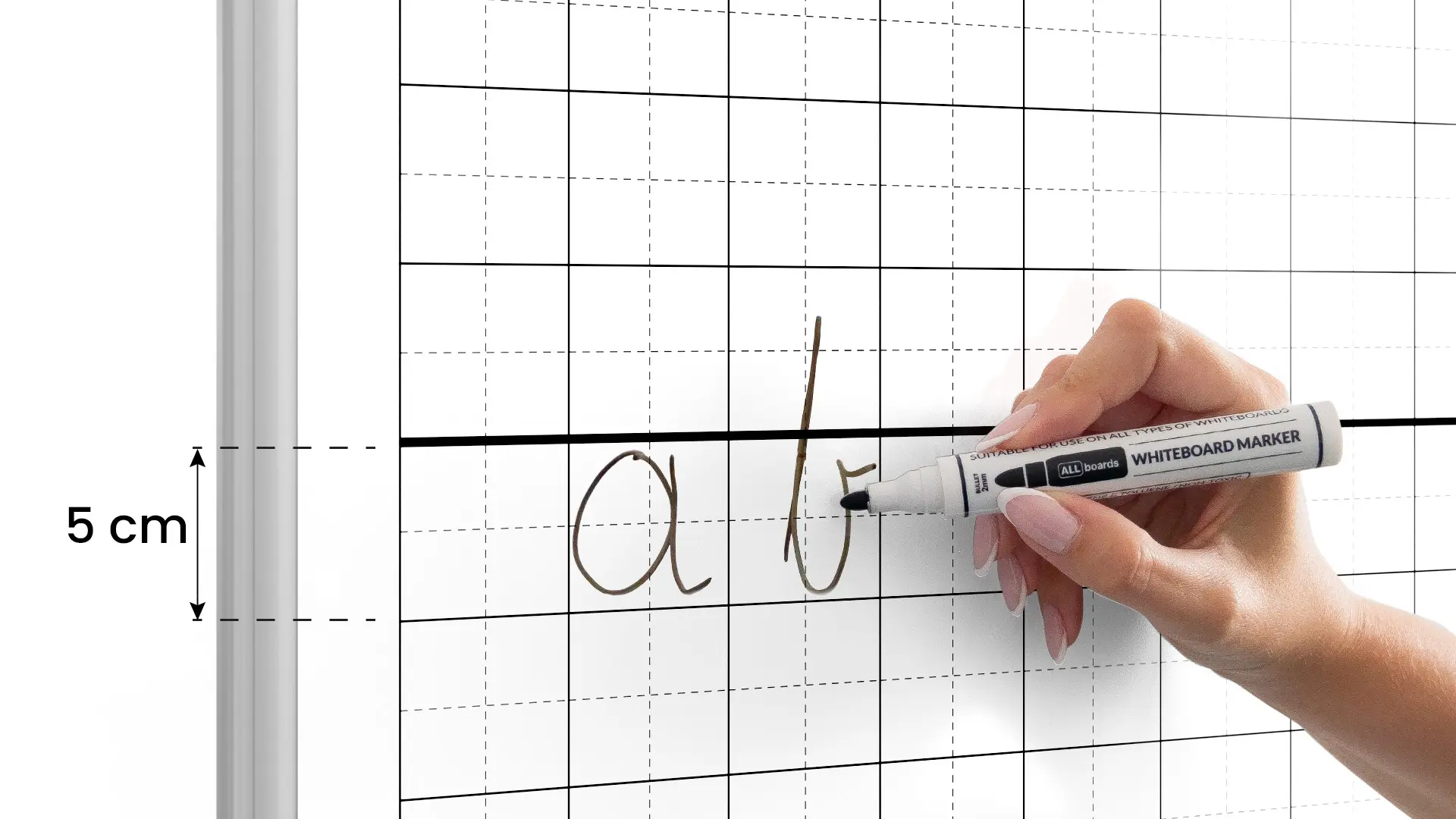 Magnetische, weiße Whiteboard-Tafel 100x80 cm mit Aufdruck – Koordinatensystem – Bild 5