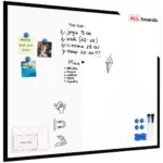 Magnetisches Whiteboard mit schwarzen Holzrahmen 100x80cm