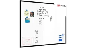 Magnetisches Whiteboard mit schwarzen Holzrahmen 100x80cm
