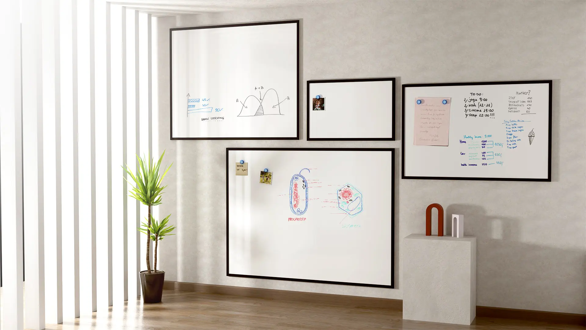 Magnetisches Whiteboard mit schwarzen Holzrahmen 120x90cm – Bild 8