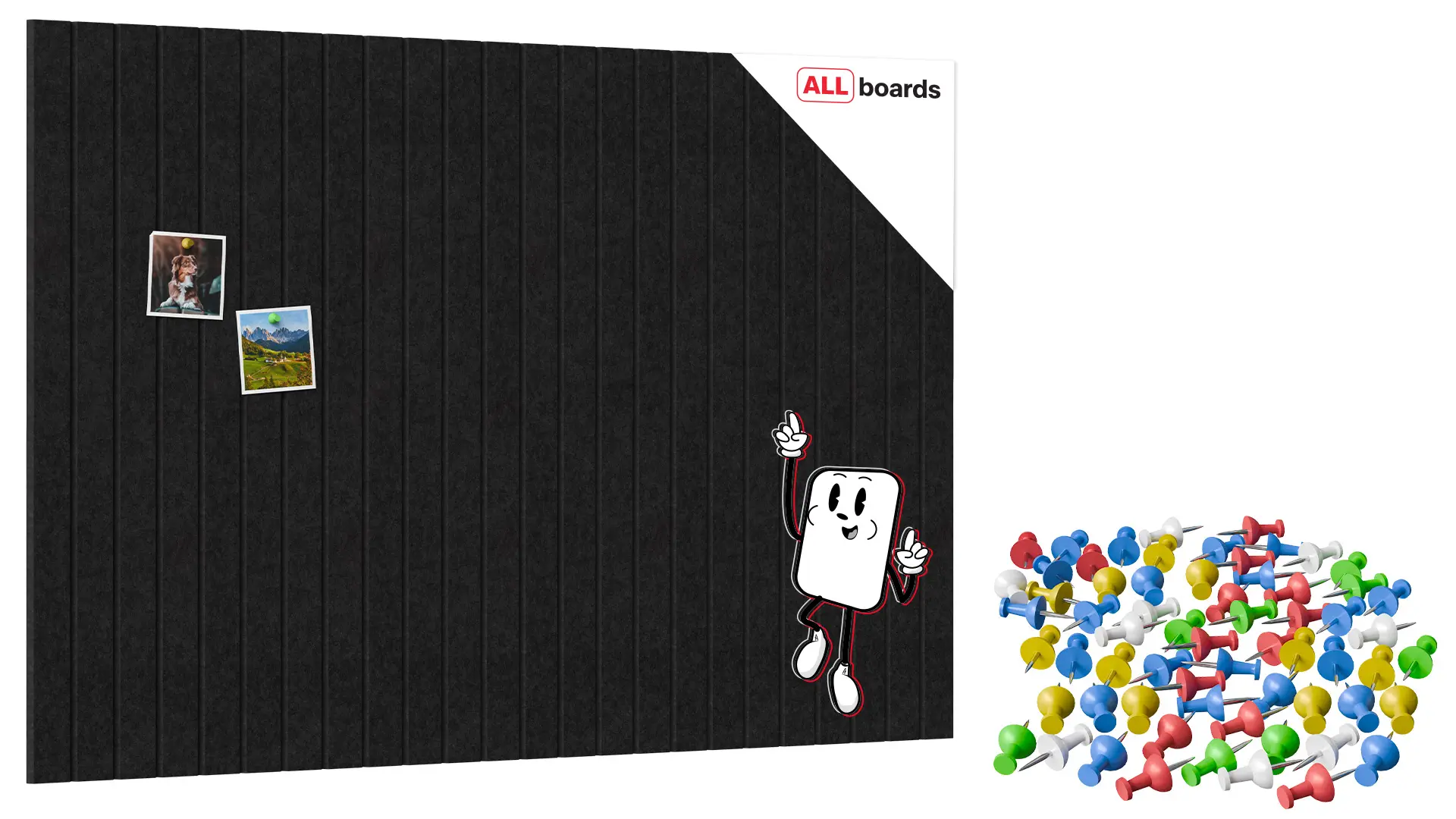 Filz-Wandpaneele 120×80 cm schwarz