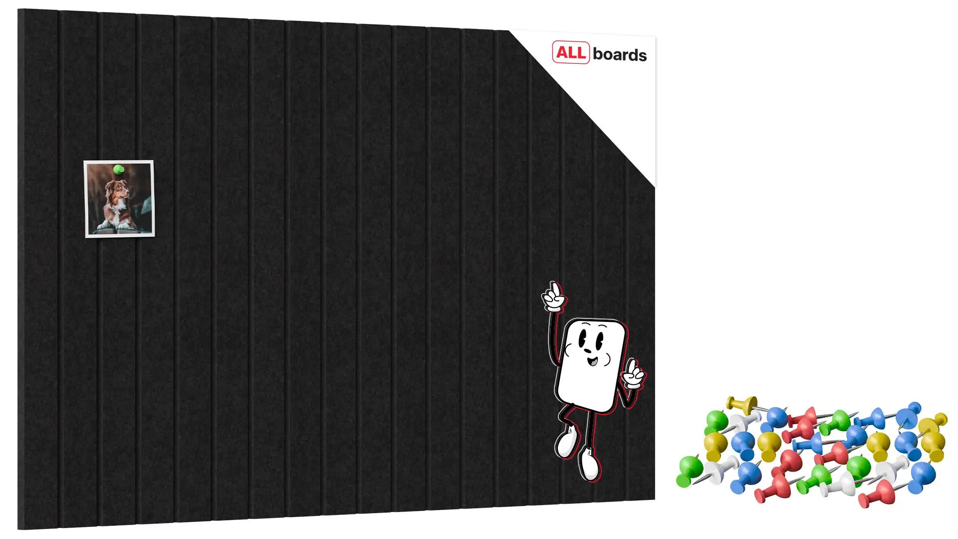 Filz-Wandpaneele 90x60 cm schwarz