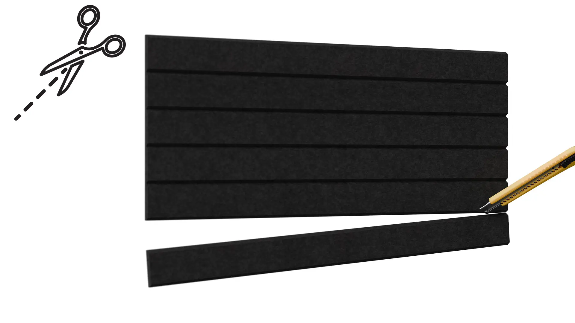 Filz-Wandpaneele 90x60 cm schwarz – Bild 6