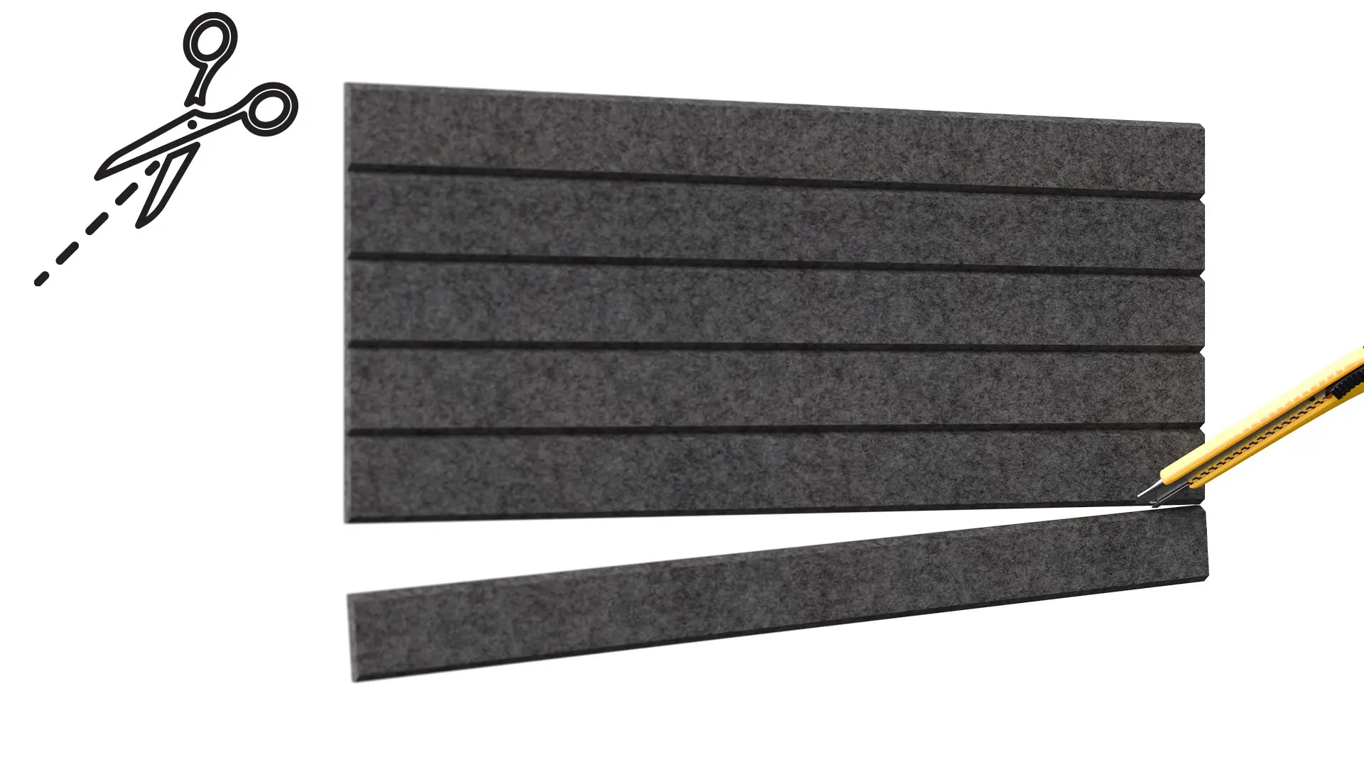 Filz-Wandpaneele 90x60 cm dunkelgrau – Bild 6