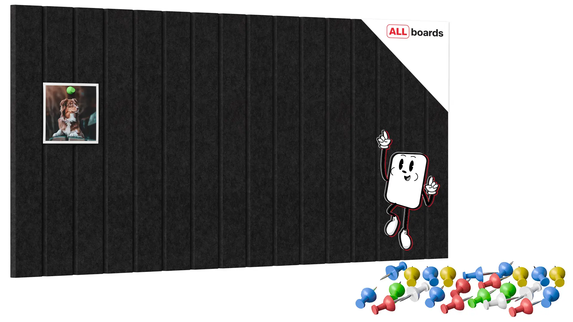 Filz-Wandpaneele 80×40 cm schwarz