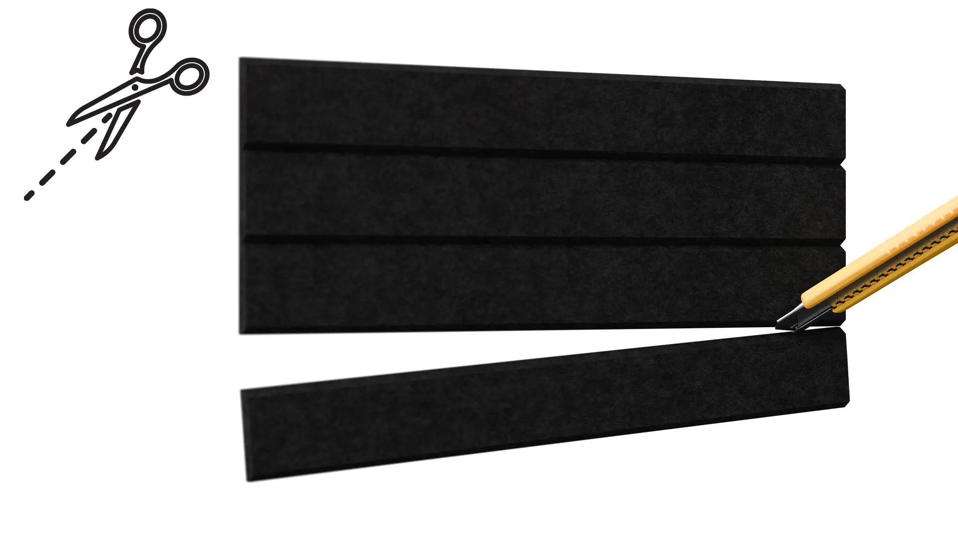 Filz-Wandpaneele 80x40 cm schwarz – Bild 6