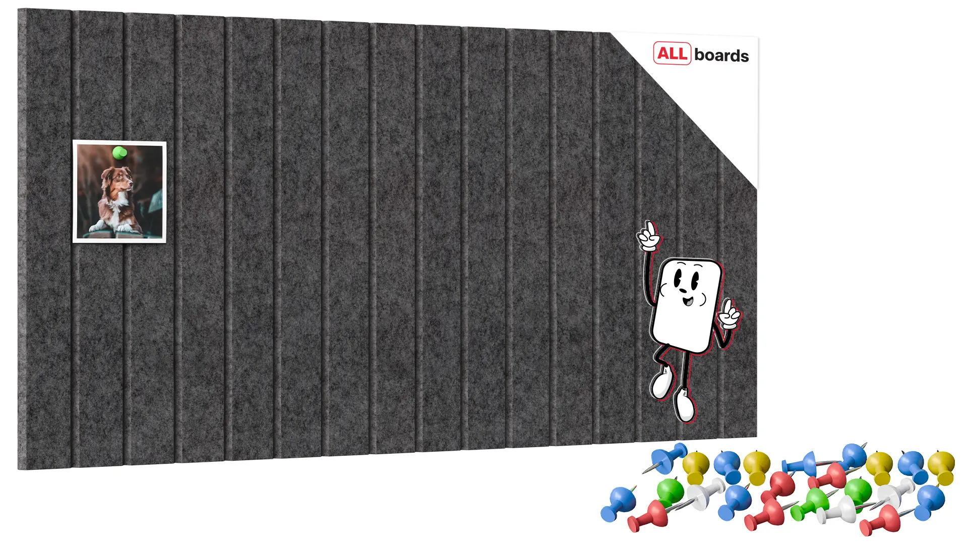 Filz-Wandpaneele 80×40 cm dunkelgrau