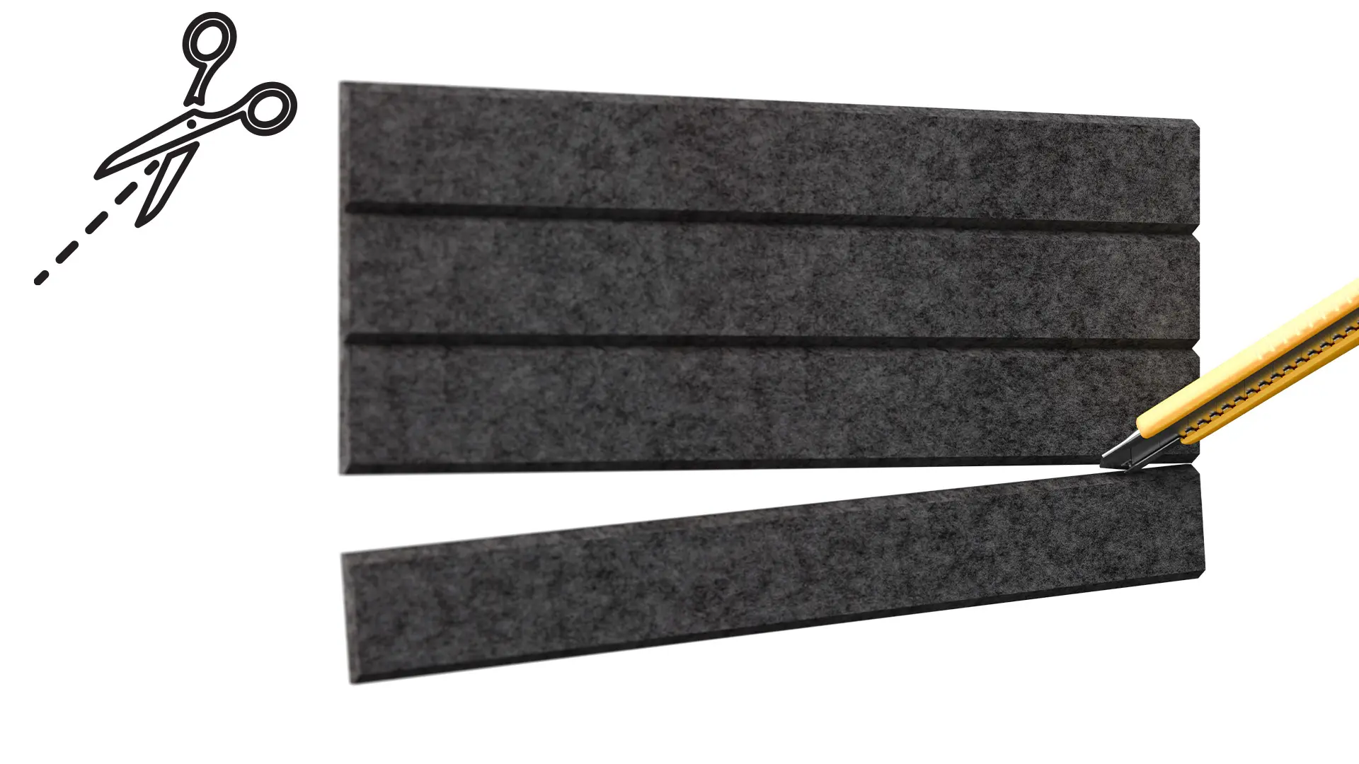 Filz-Wandpaneele 80x40 cm dunkelgrau – Bild 6