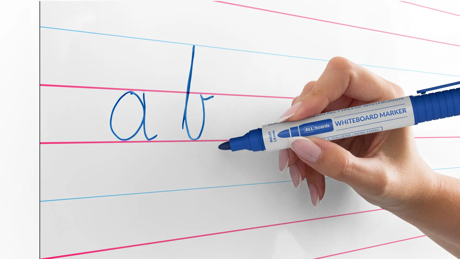 ALLboards Whiteboard-Marker-Set – blau – 12 Stück – Bild 5