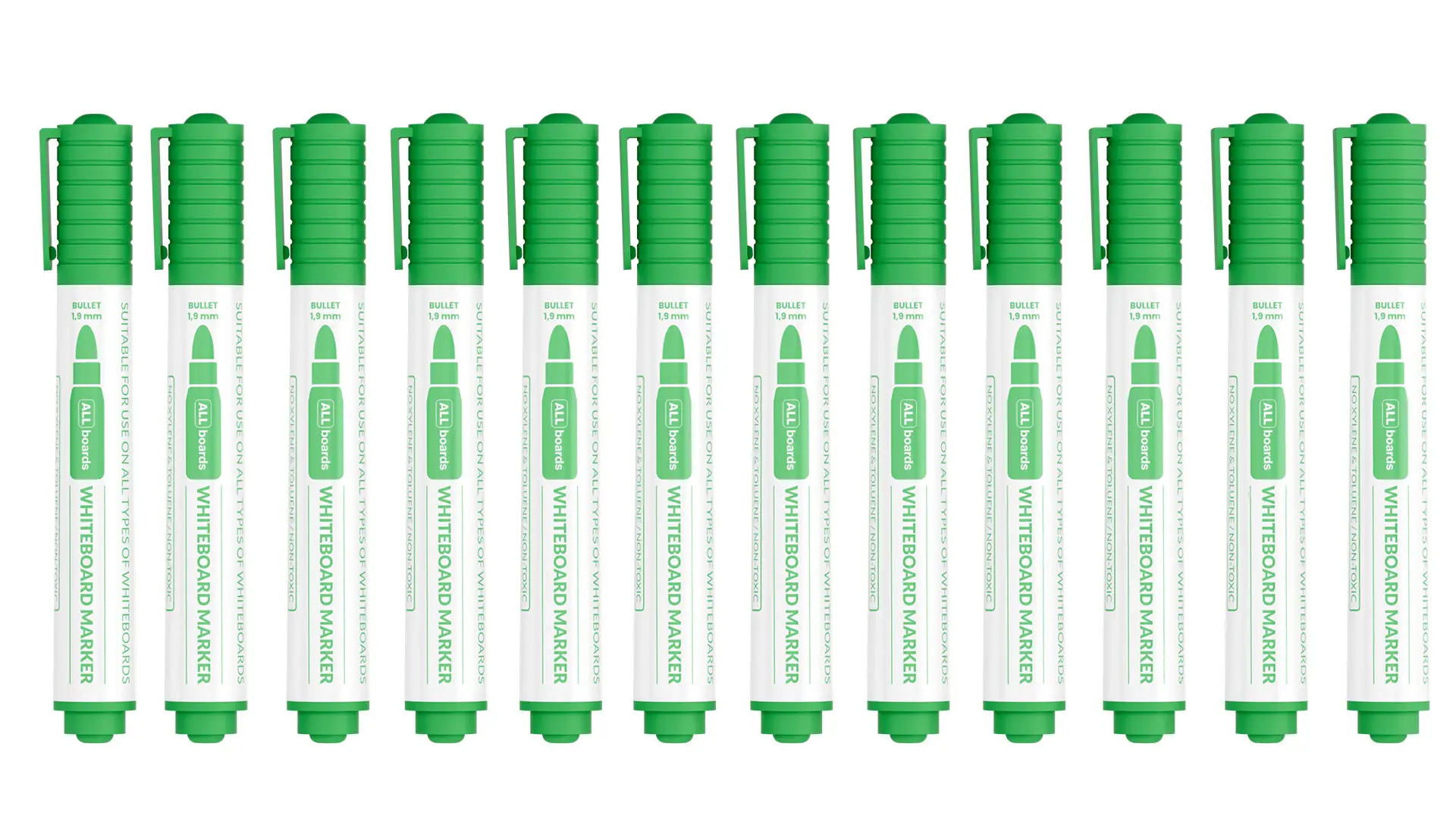 ALLboards Whiteboard-Marker-Set – grün – 12 Stück