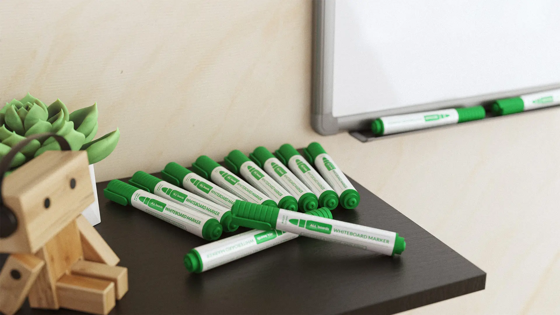ALLboards Whiteboard-Marker-Set – grün – 12 Stück – Bild 8