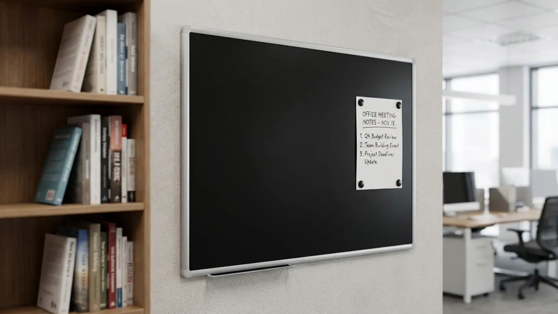 Schwarze magnetische Kreidetafel mit Alurahmen Premium EXPO 100x80cm – Bild 10