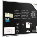 Schwarze magnetische Kreidetafel mit Alurahmen Premium EXPO 100x80cm