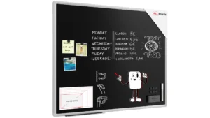 Schwarze magnetische Kreidetafel mit Alurahmen Premium EXPO 100x80cm