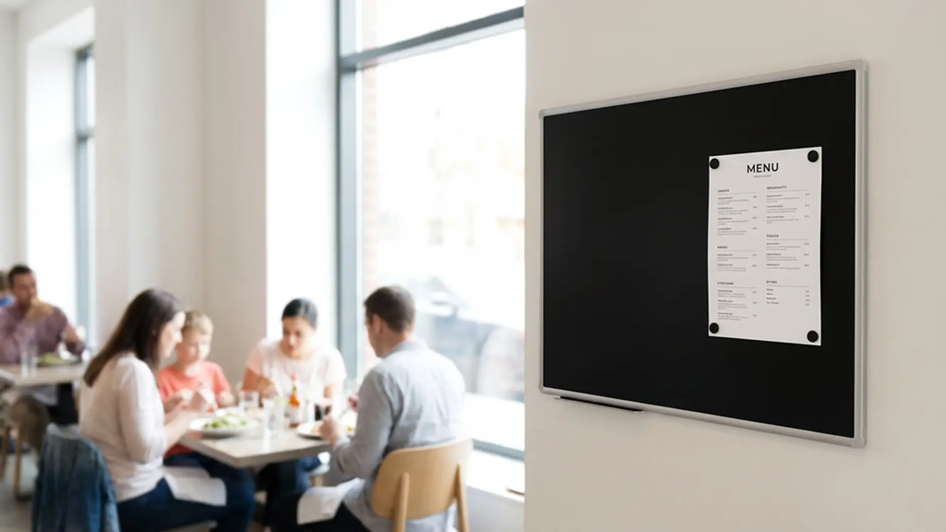 Schwarze magnetische Kreidetafel mit Alurahmen Premium EXPO 100x80cm – Bild 4