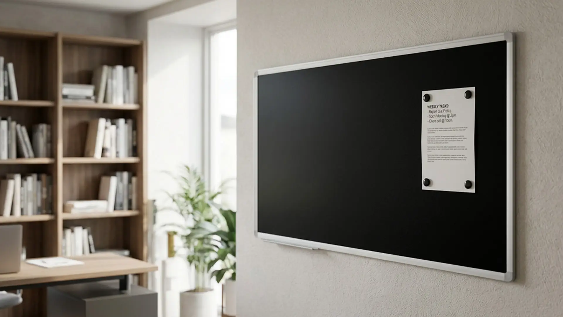 Schwarze magnetische Kreidetafel mit Alurahmen Premium EXPO 120x60cm – Bild 10